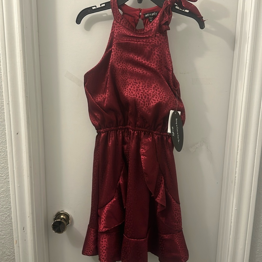 NWT Ava & Yelly kids burgundy dress SIZE 12